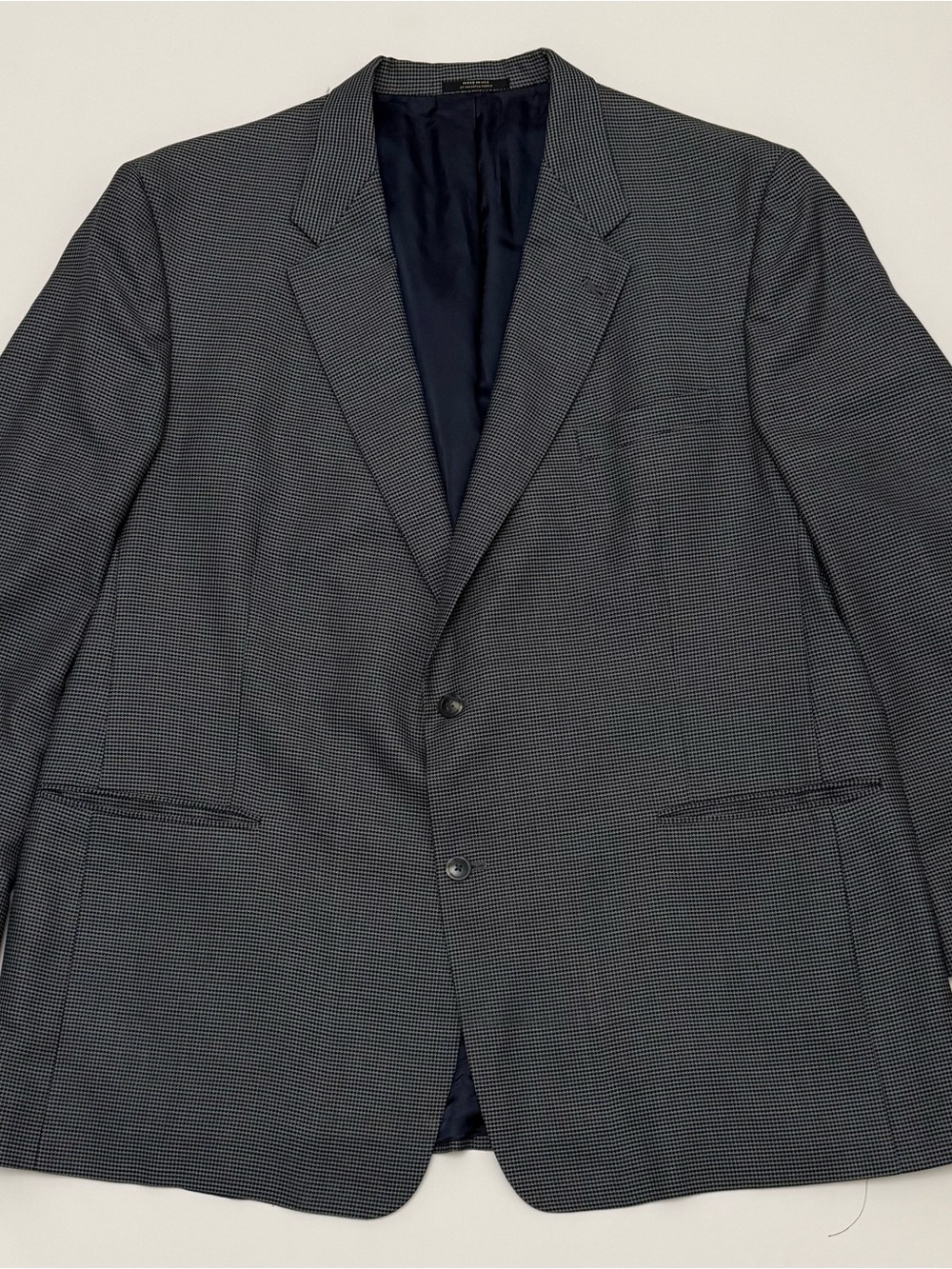 Vintage Hart Schaffner Marx Gold Trumpeter Houndstooth Wool Blazer 50R